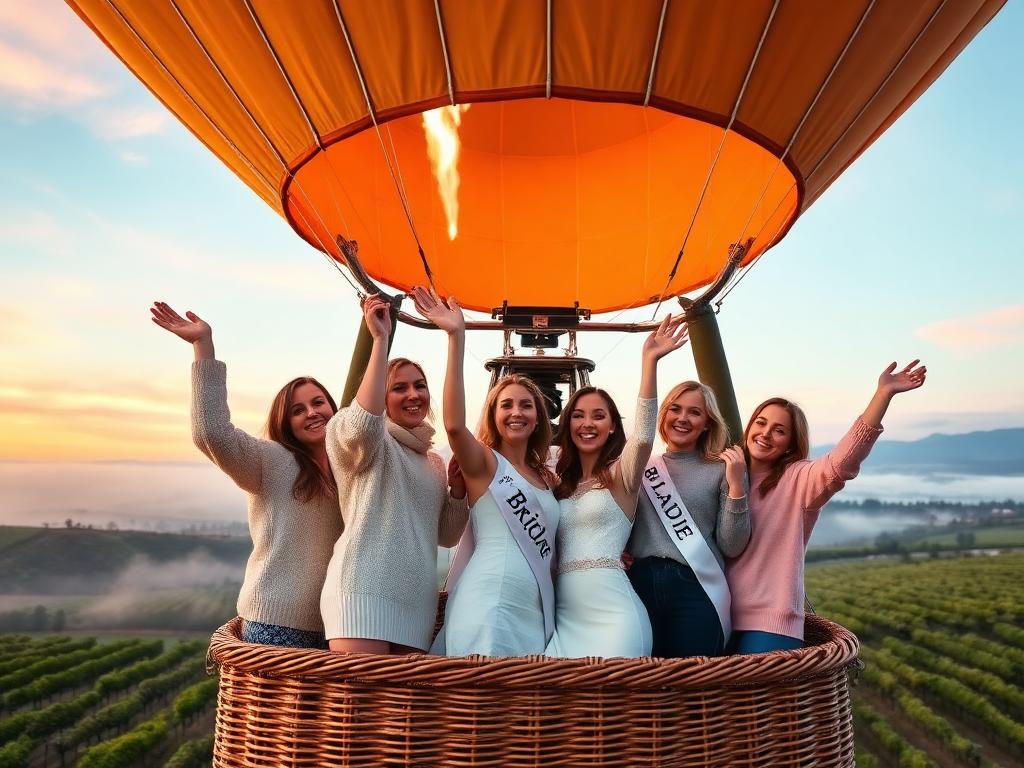 Hot Air Balloon Basket — Napa Valley bachelorette photo spot