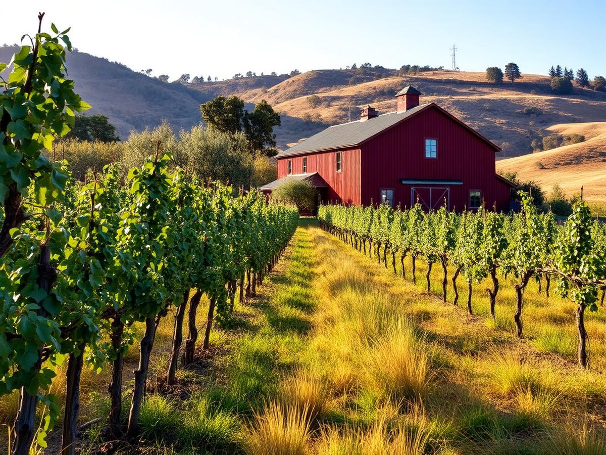 Frog's Leap winery in Rutherford, Napa Valley during harvest season