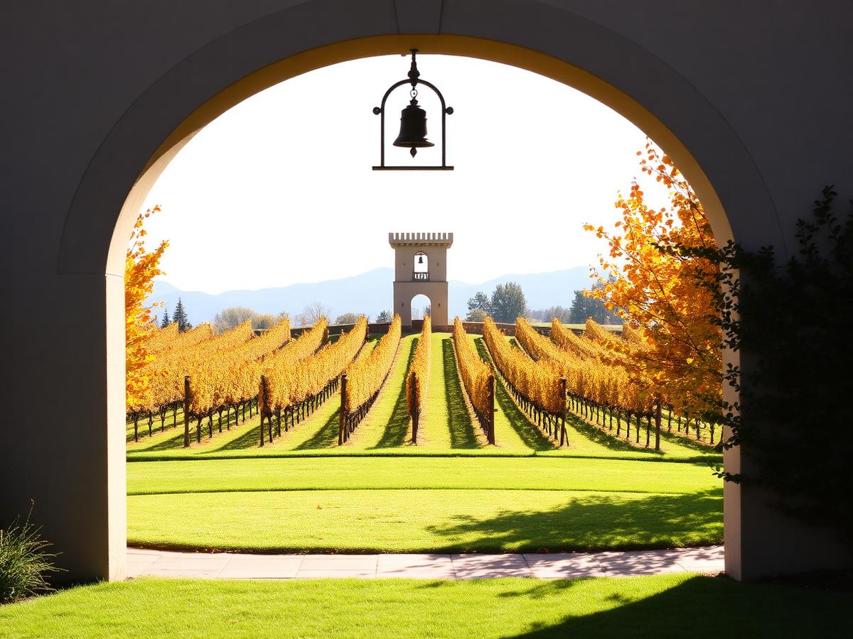 Robert Mondavi Winery winery in Oakville, Napa Valley during harvest season